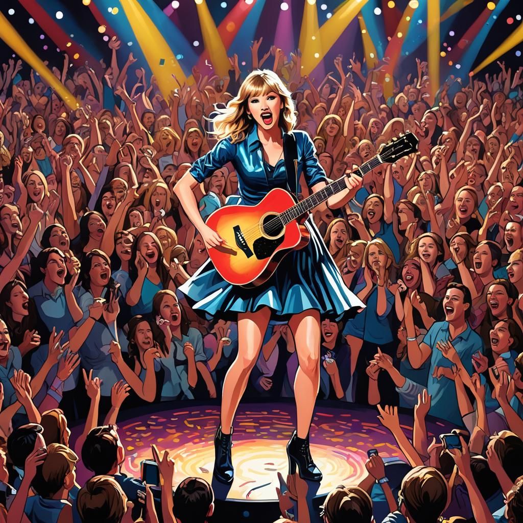 Taylor Swift, cartoon style