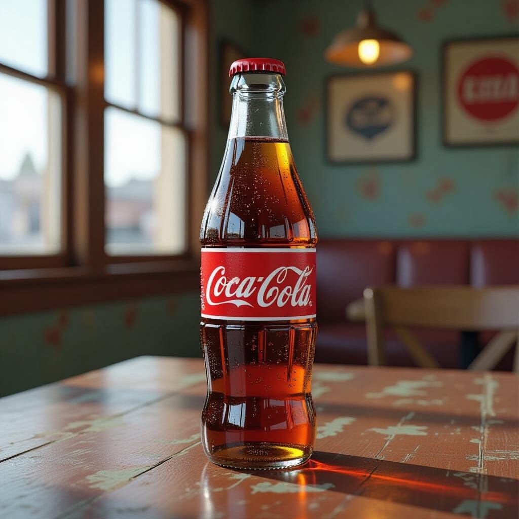 Soda Pop Bottle in Retro-Futuristic Style
