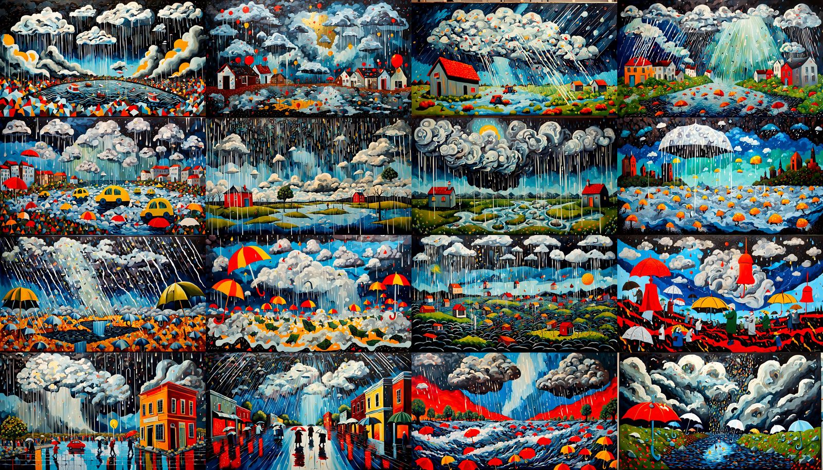 Apocalyptic Storm: An Absurdist Acrylic Painting