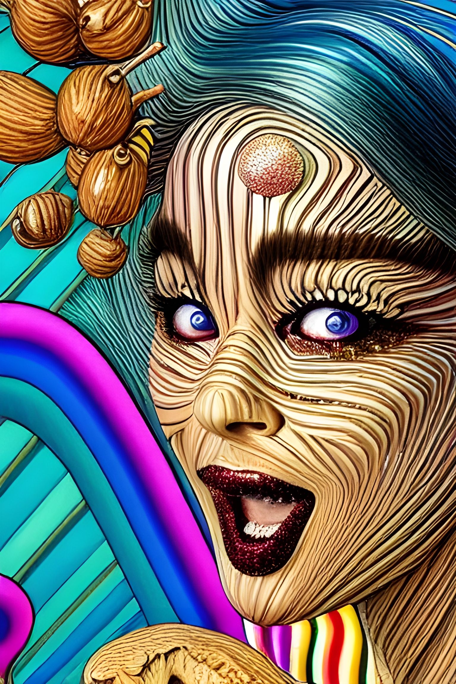 Intricate Peanut Butter Slide with Rainbow Splash