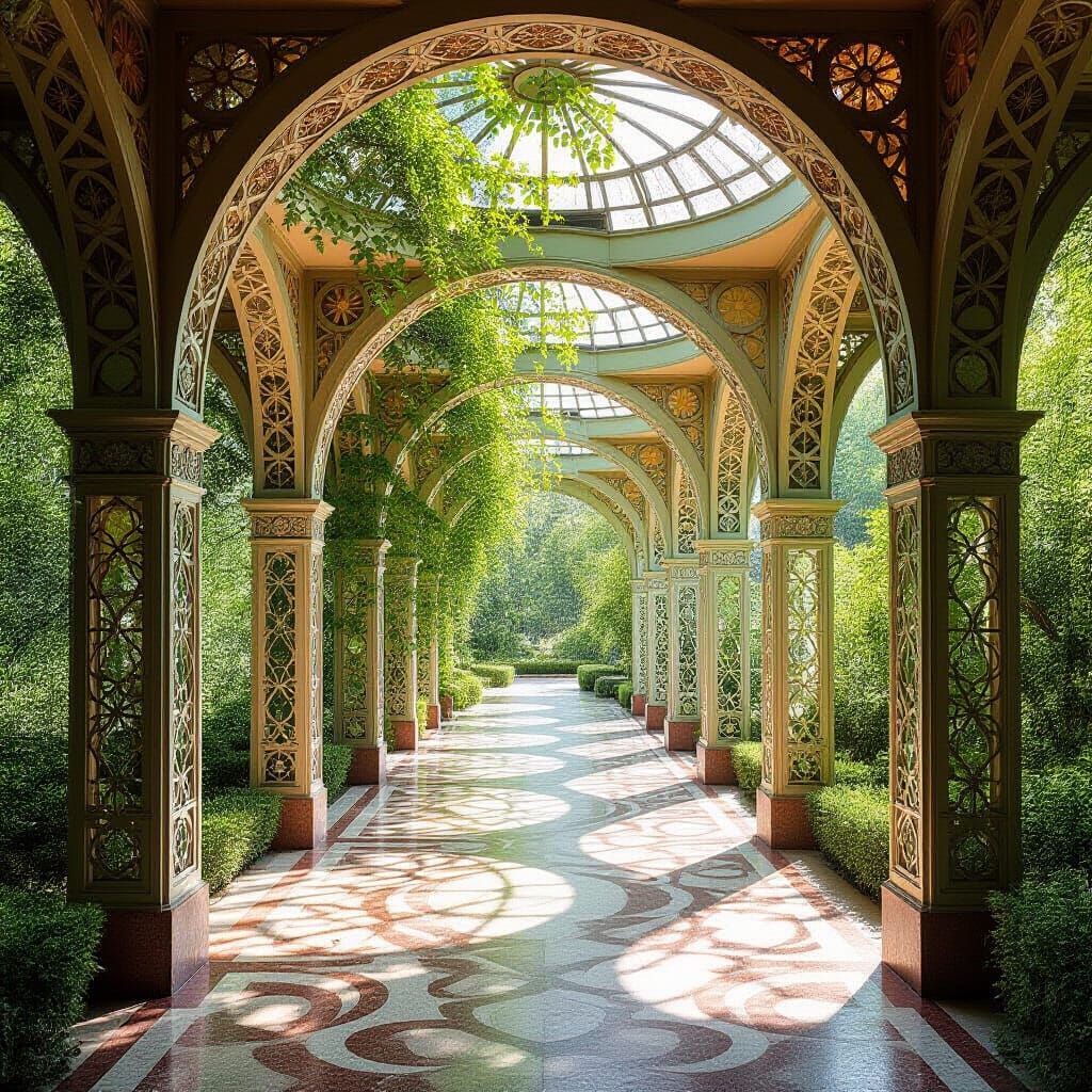 Art Nouveau Arches With Floral Weave