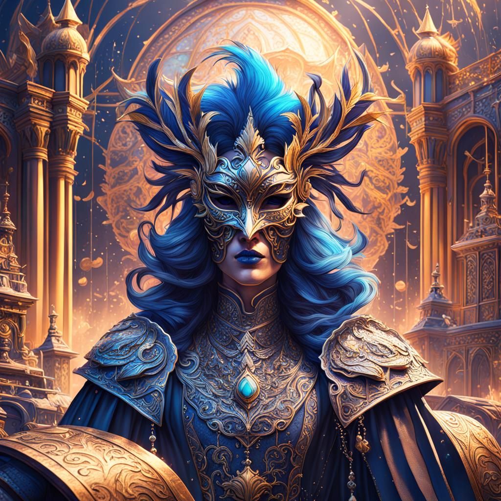 Detailed Masquerade Concept Art in Deep Color