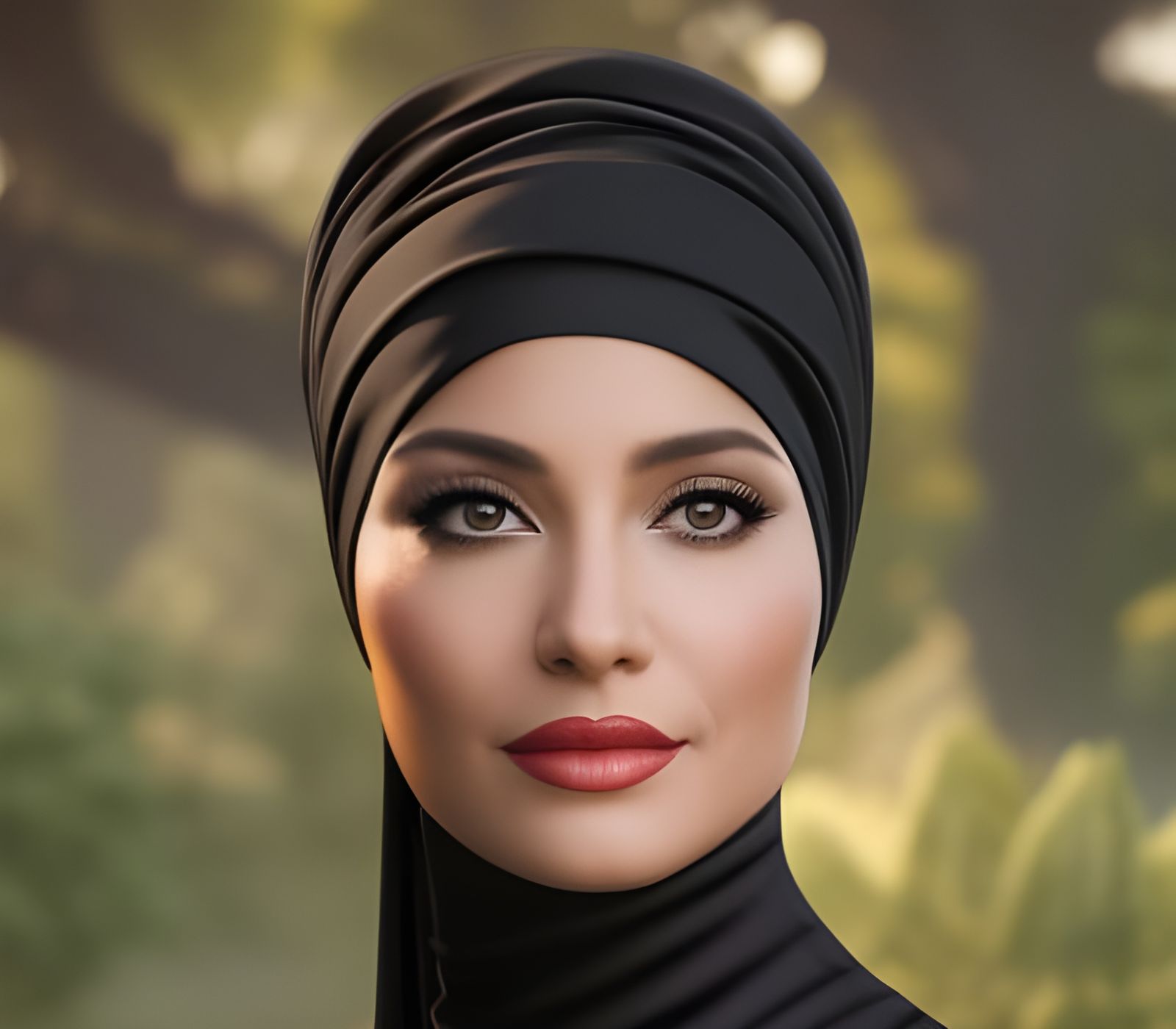Venezuelan Woman in Hijab Portrait, Detailed Matte Painting