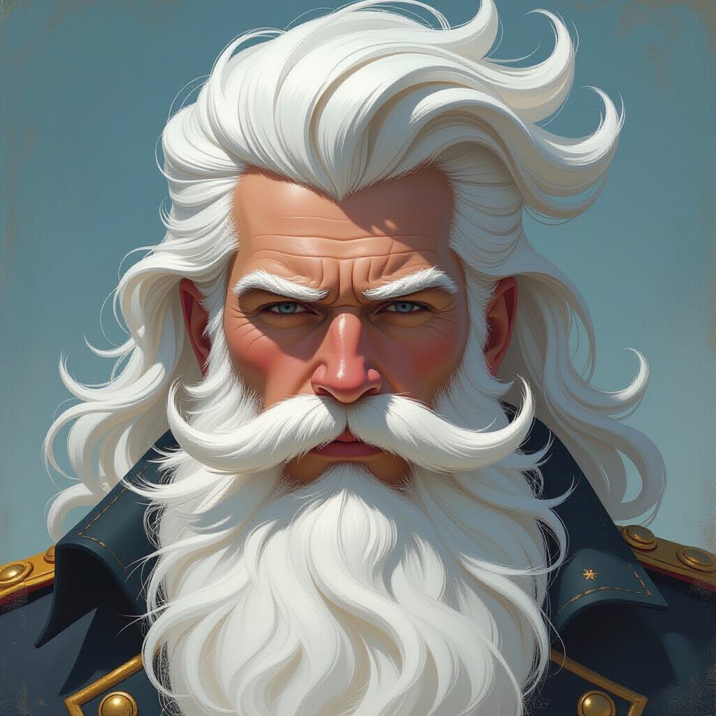 Man with Snowy Beard in Fantasy Art Style