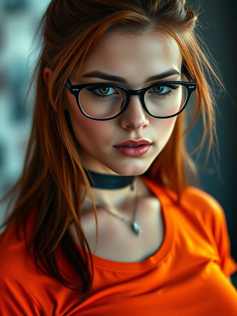 Velma Dressed Gothcore in Ultra-Realistic UHF Photography