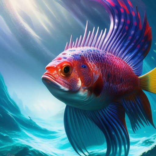 Underwater Creature Portrait in Digital Art Style