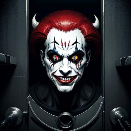 very extreme close up Fish eye distortion,  view of a satani...