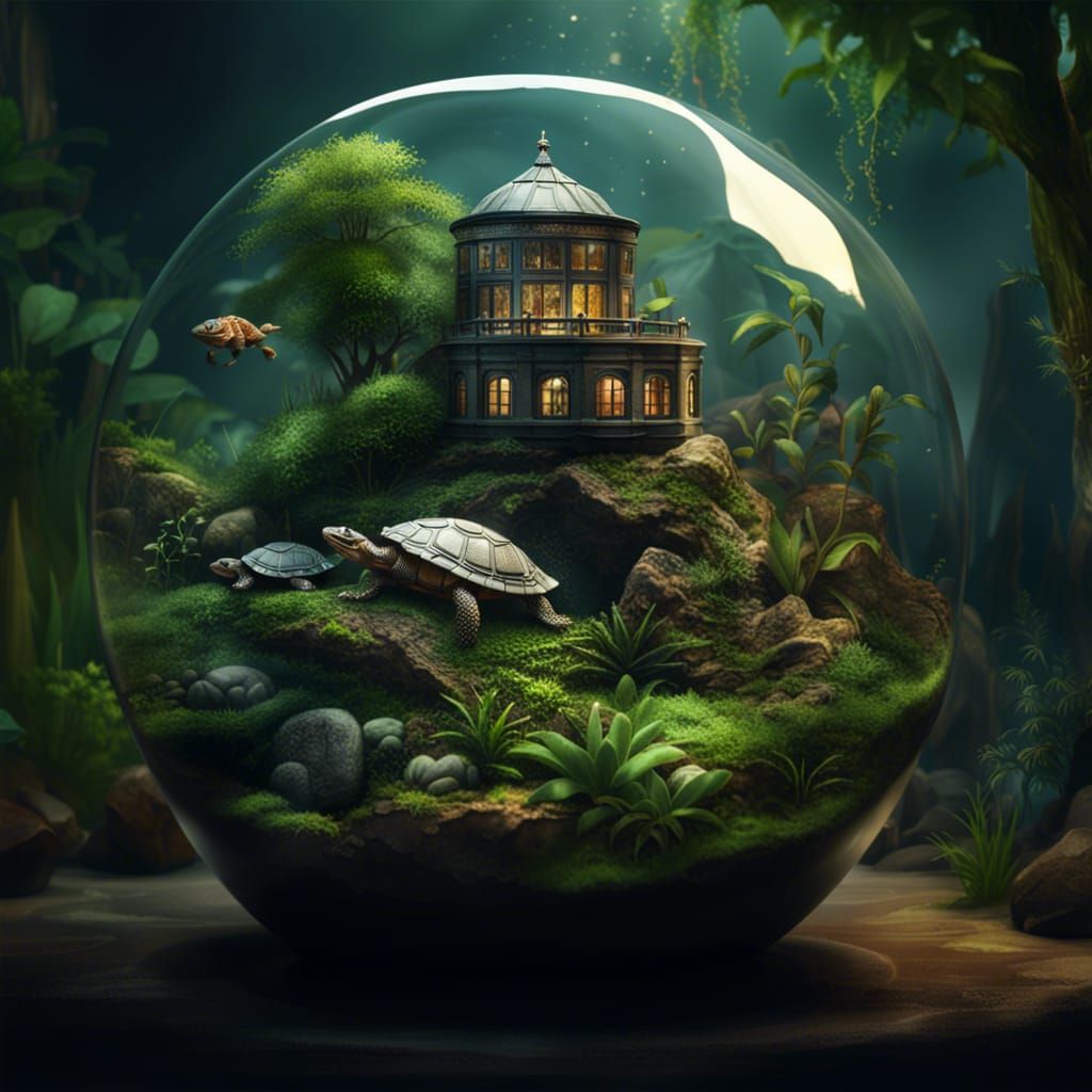 Detailed Terrarium: A Miniature Ecosystem