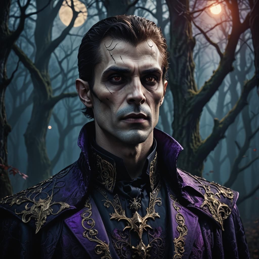 Mystical Vampire Portrait in Gothic Realism Style