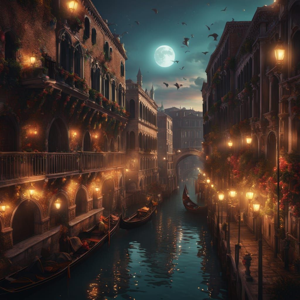 Fantastical Venice Carnival Spectacle in Deep Color