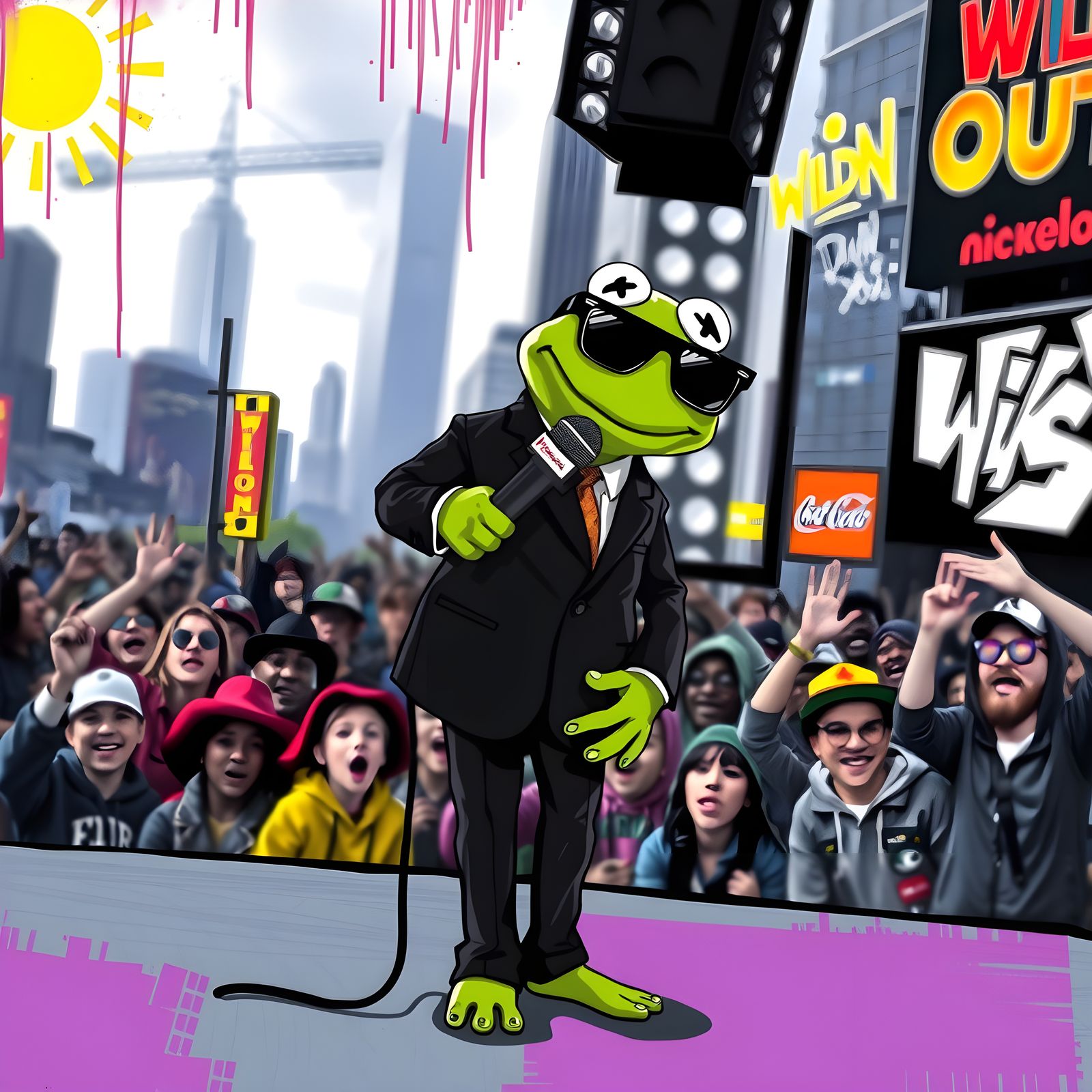 Kermit on Wild'N Out: Digital Illustration