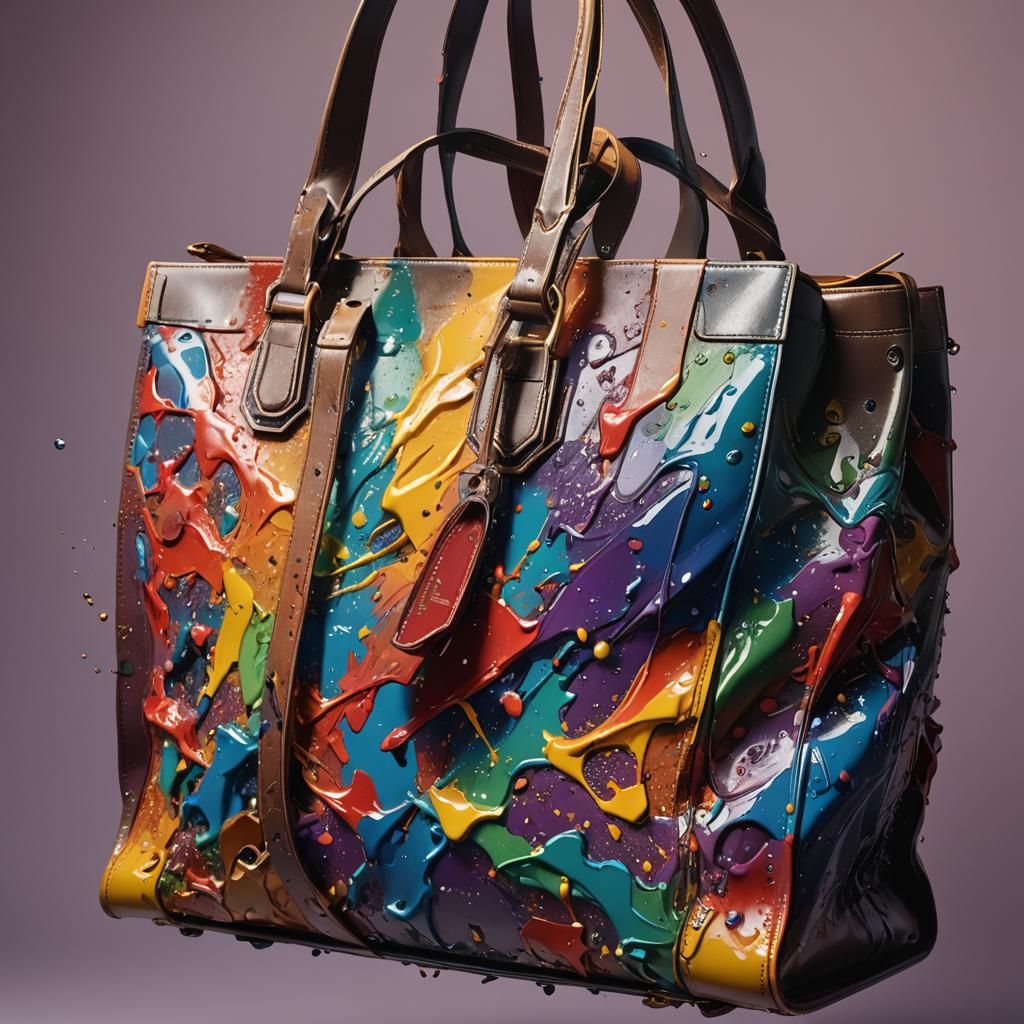 Hyperrealistic Bag in Splash Art Style