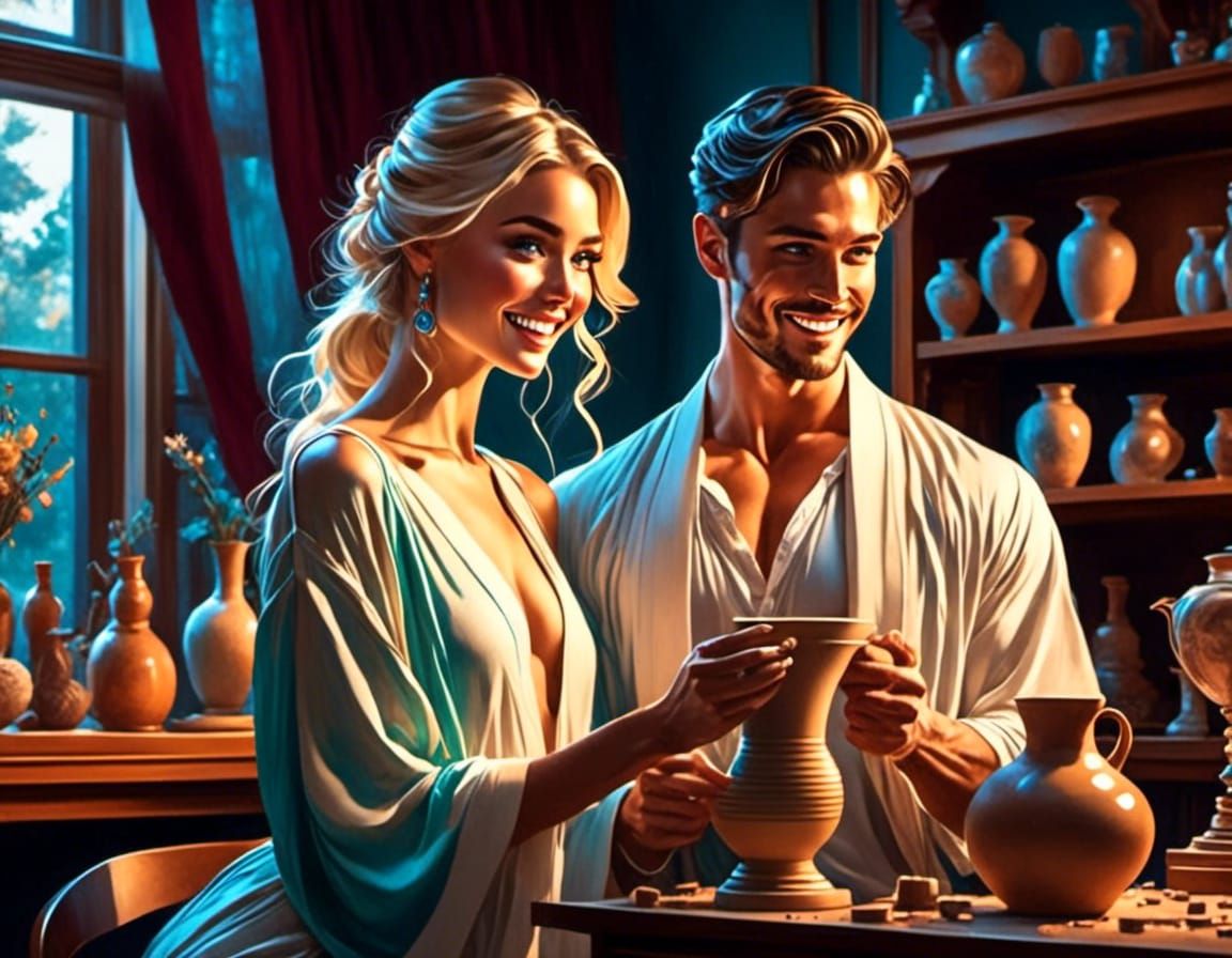 Well with an eccentric pottery challenge there was only one movie scene Julie wanted to re-enact