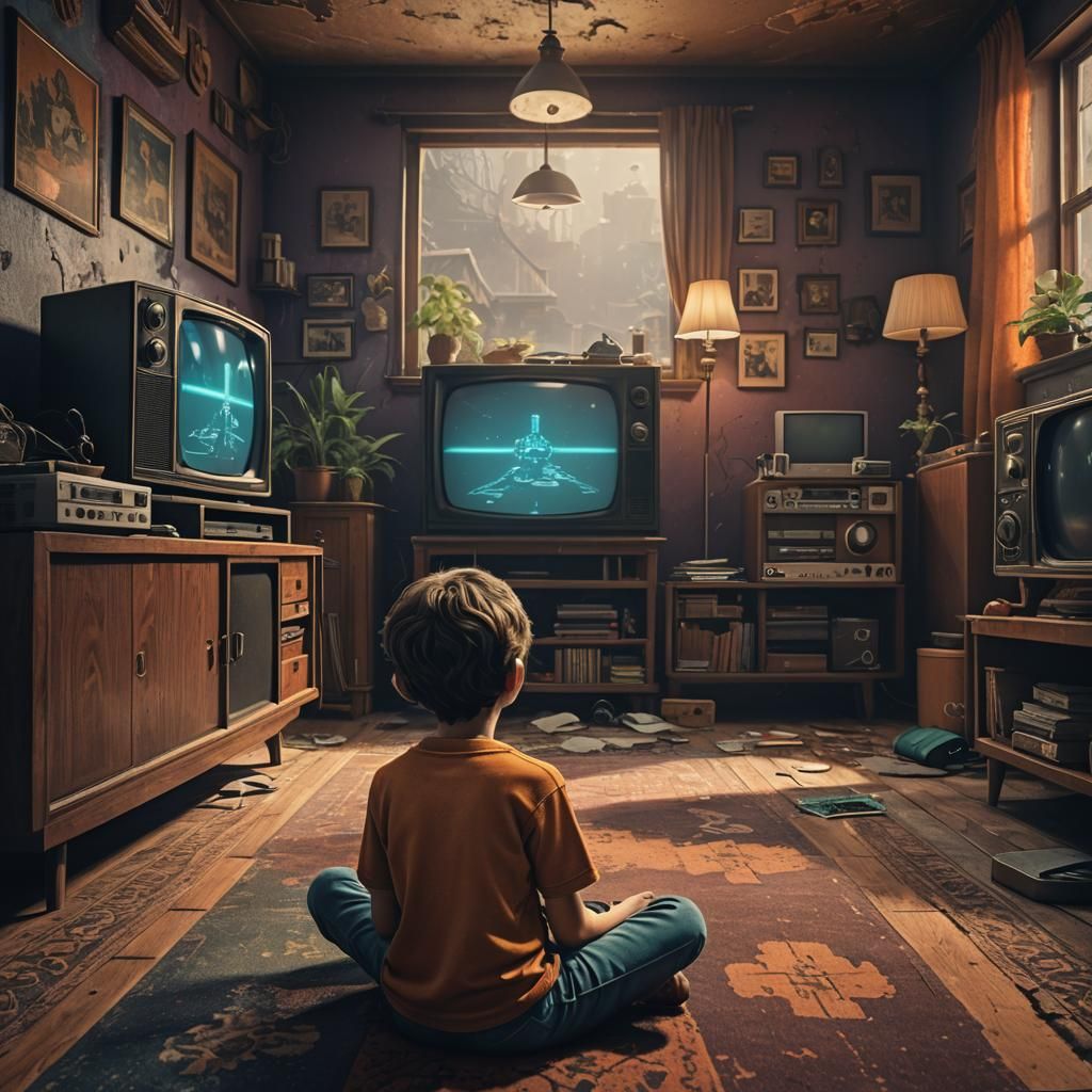 Retro Gaming in a 1970s Living Room