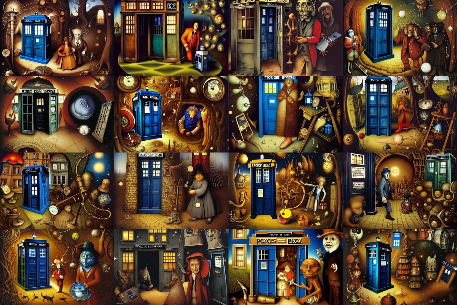 TARDIS Curiosity Shop in Surrealist Style