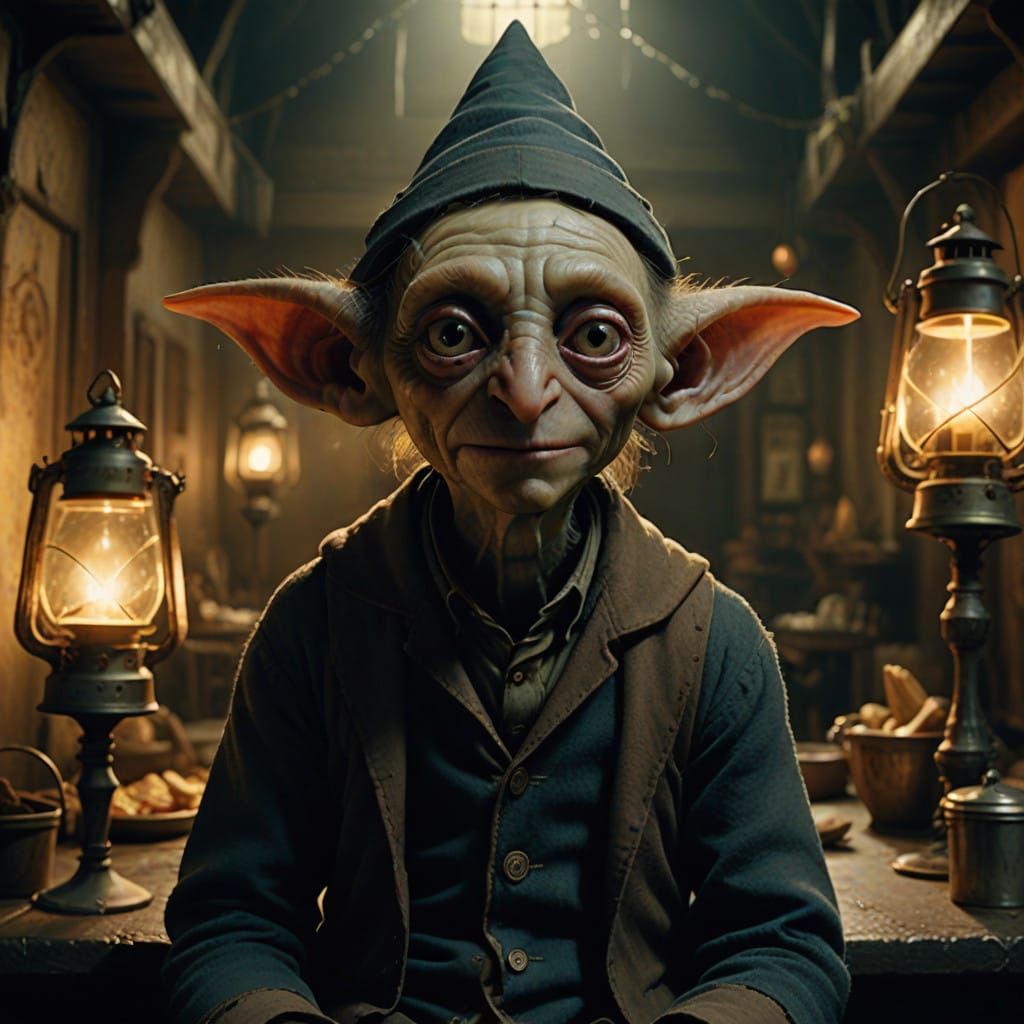 Dobby the Elf in Mysterious, Golden Lighting