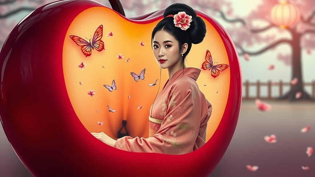 Enchanted Apple in Futuristic Realism Style