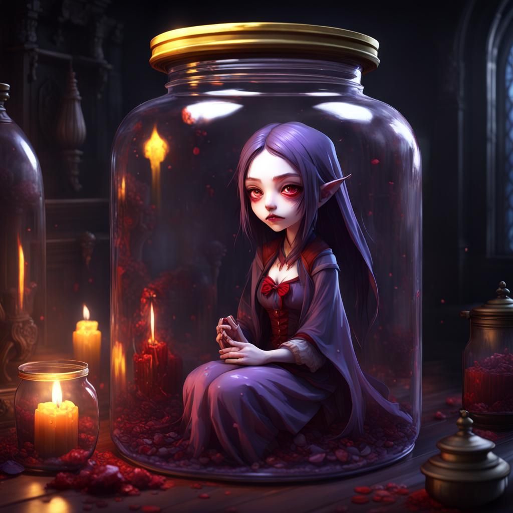 Polong Vampire in Blood Jar, Anime Art
