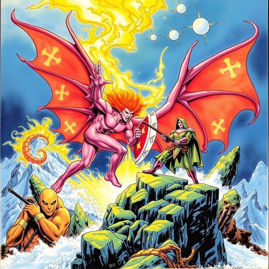 Fantasy Illustration in Traditional Comic Book Style