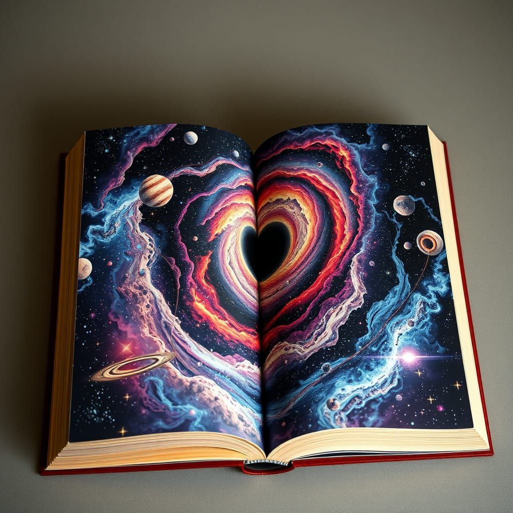 Open Book Reveals Galaxy and Black Hole