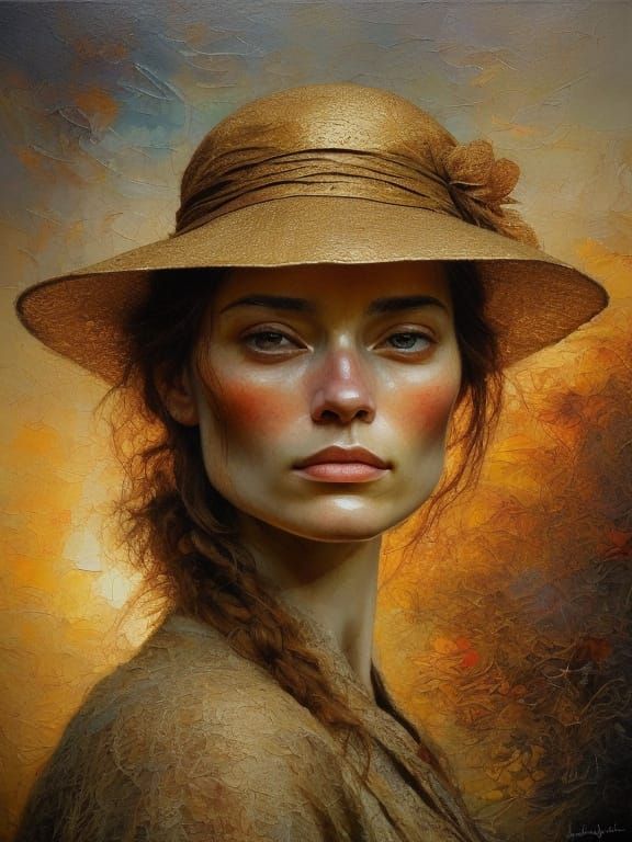 Ethereal Oil Portrait in Impressionist Style