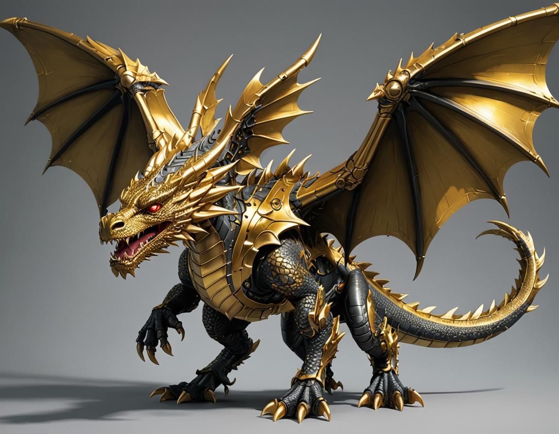 Golden Dragon with Jet Wings