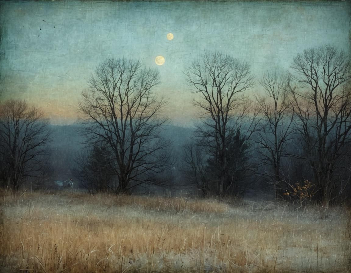 Surreal Night Scene Revealing Dawn's Arrival