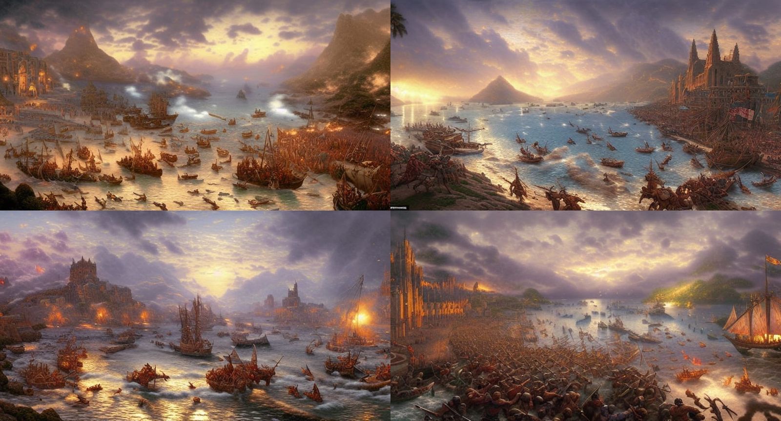 Achilles and Persephone Battle on Crete Beach