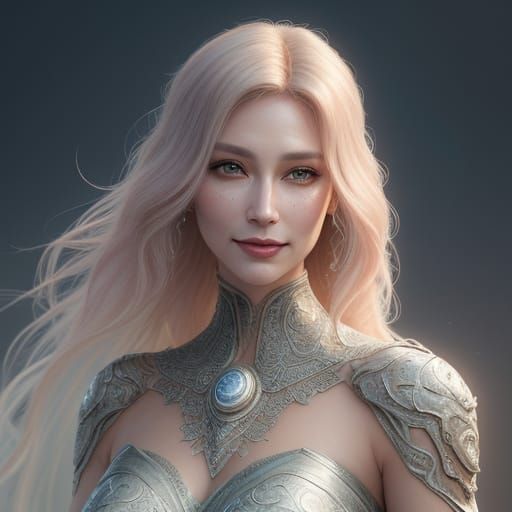 Hyperrealistic Fantasy Woman in Ethereal Veil