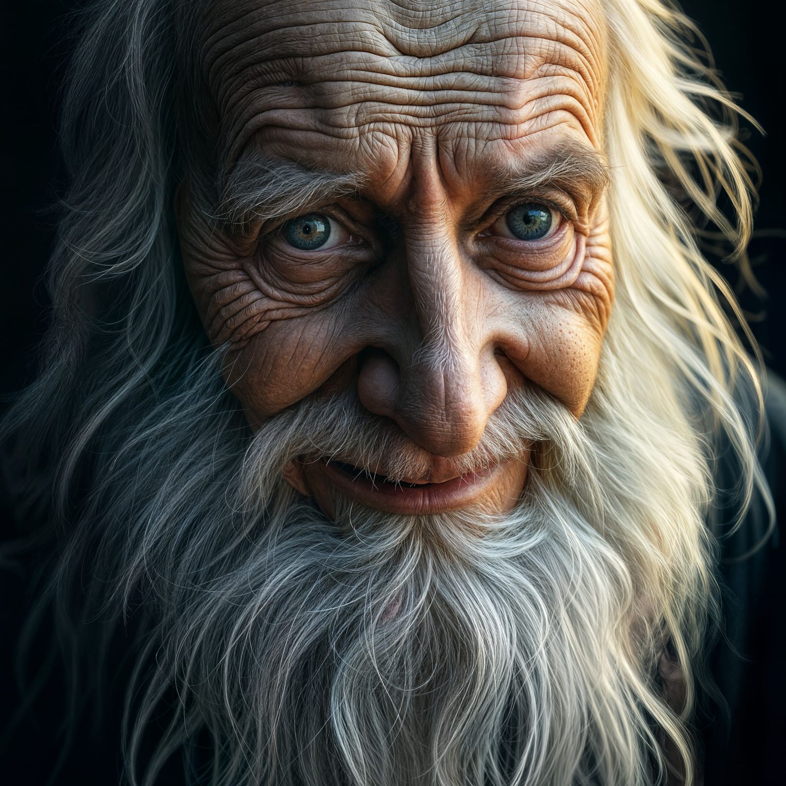 Wisdom Etched on a Weathered Face in a Soft Golden Light