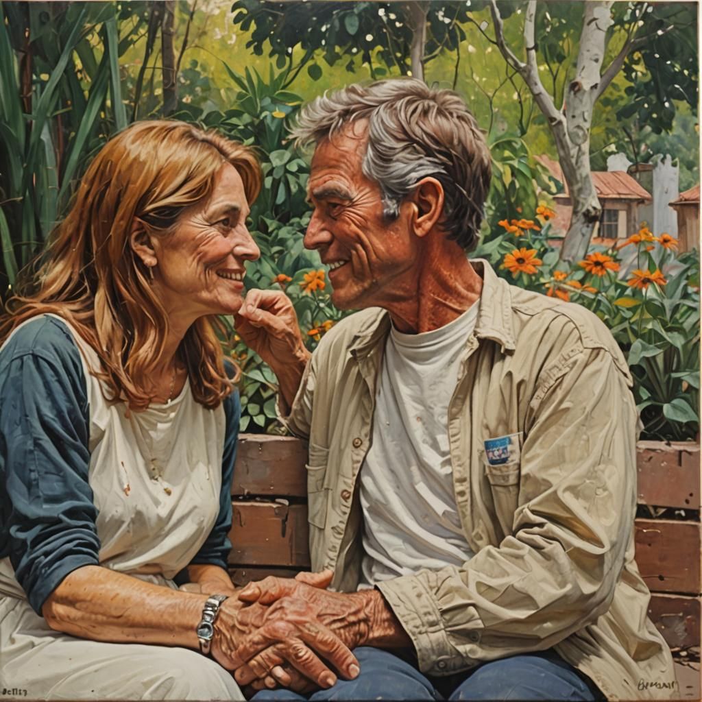 Couple in Oil Painting Style