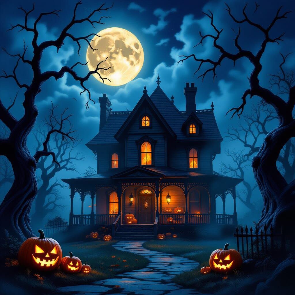 Mystical Halloween Night at Haunted House