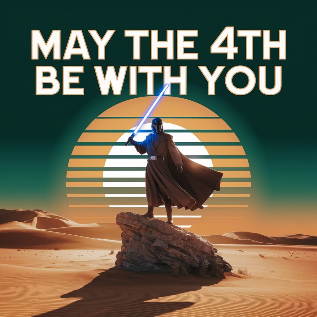 Majestic Jedi Knight in Vibrant Galaxy Sunset