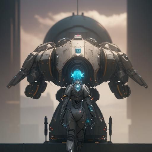 Futuristic Stuffed Toy Mech in Sci-Fi Style