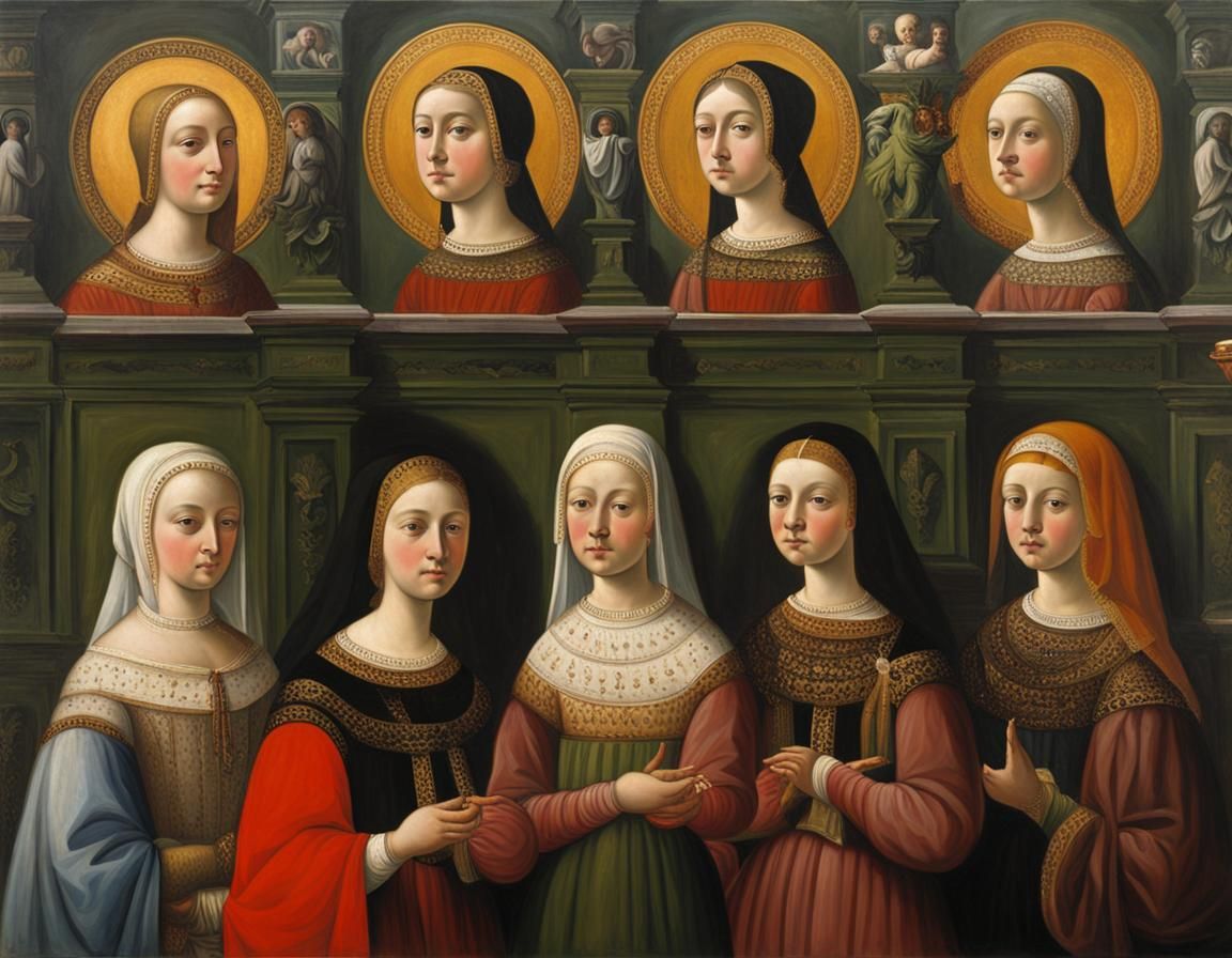 Florentine Oil Painting: Portrait of a Young Woman