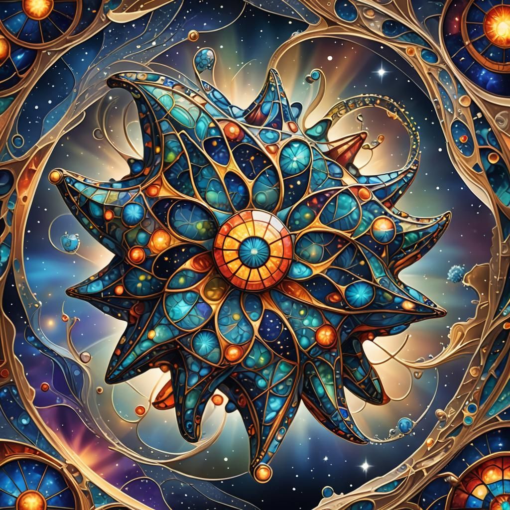 Cosmic Amoeba Starship in Ephemeral Flight