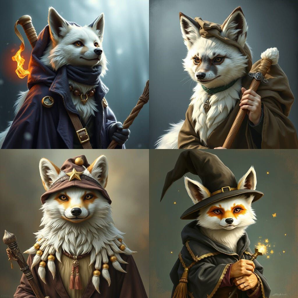 Mystical Arctic Fox Wizard