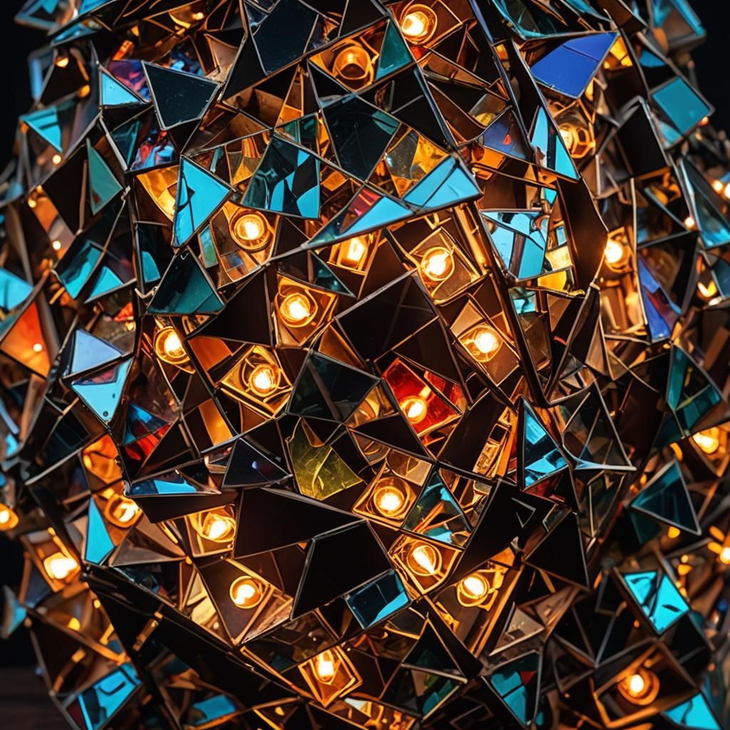 Cubist Lamp in Geometric Fragmented Forms