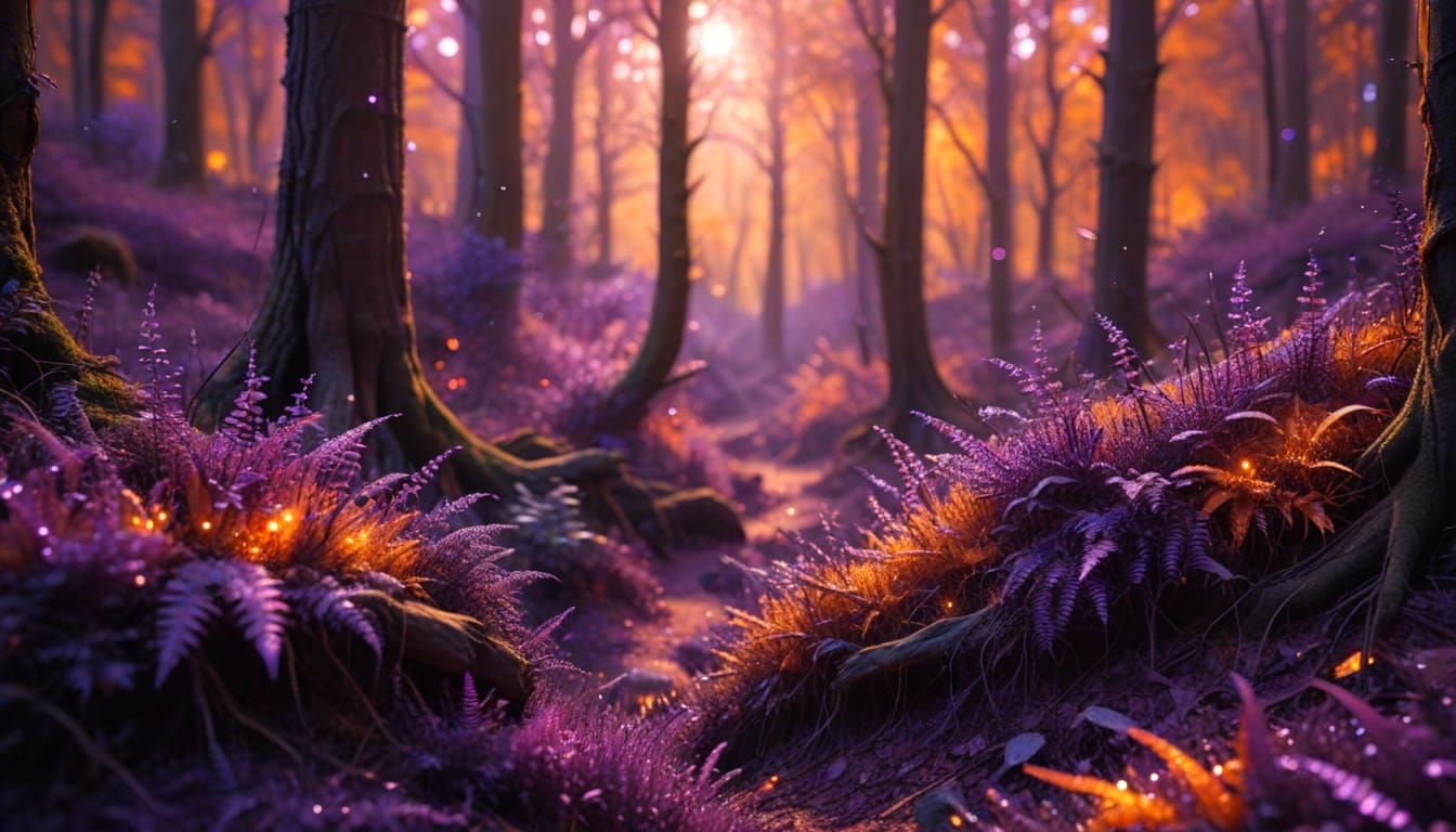 Morning in the magical forest