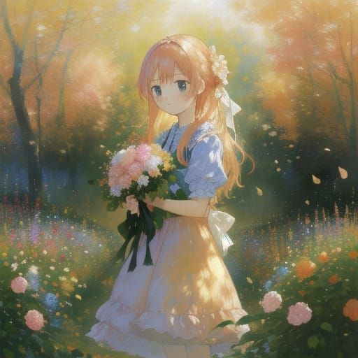 Garden Bloom in Impressionist Style