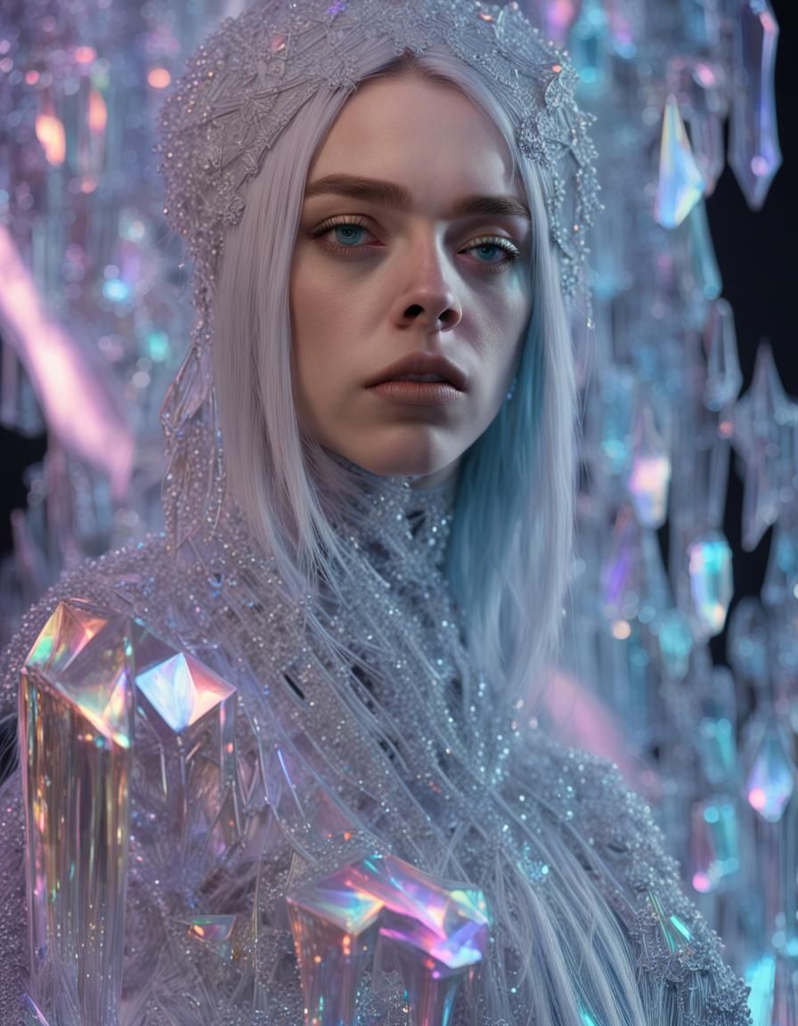 Crystal Billie Eilish: Iridescent Sci-Fi Concert