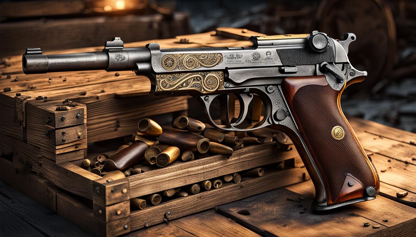 Customized Luger P08: Steampunk Historical Artifact