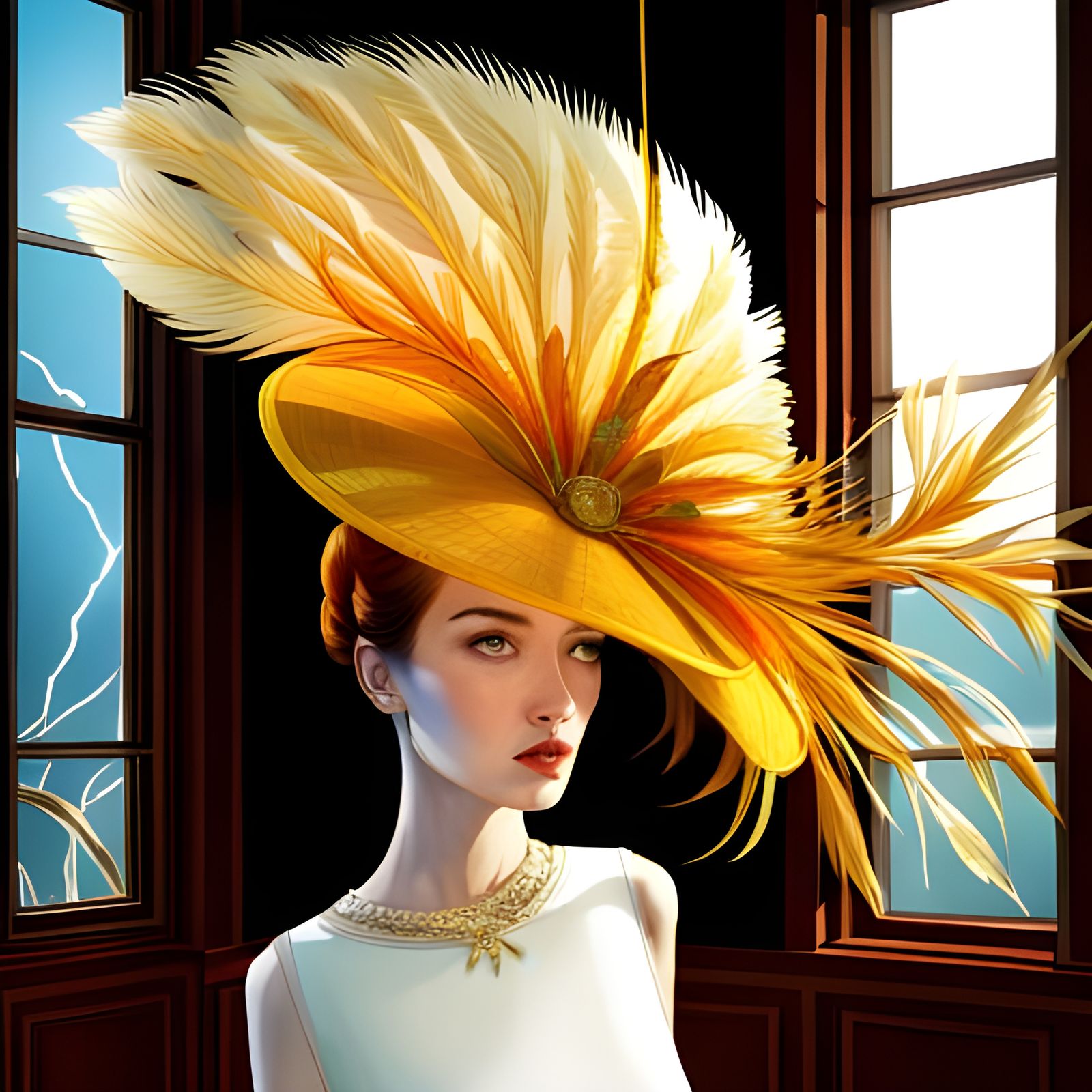 Oversized Fascinator in Expensive Hat Shop, 8K