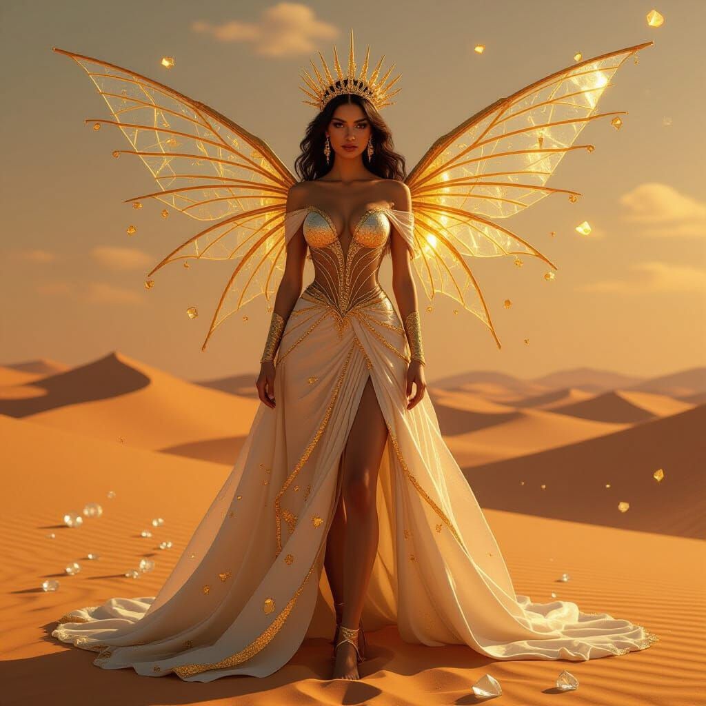 Glass Desert Princess in Fantasy Illustration Style