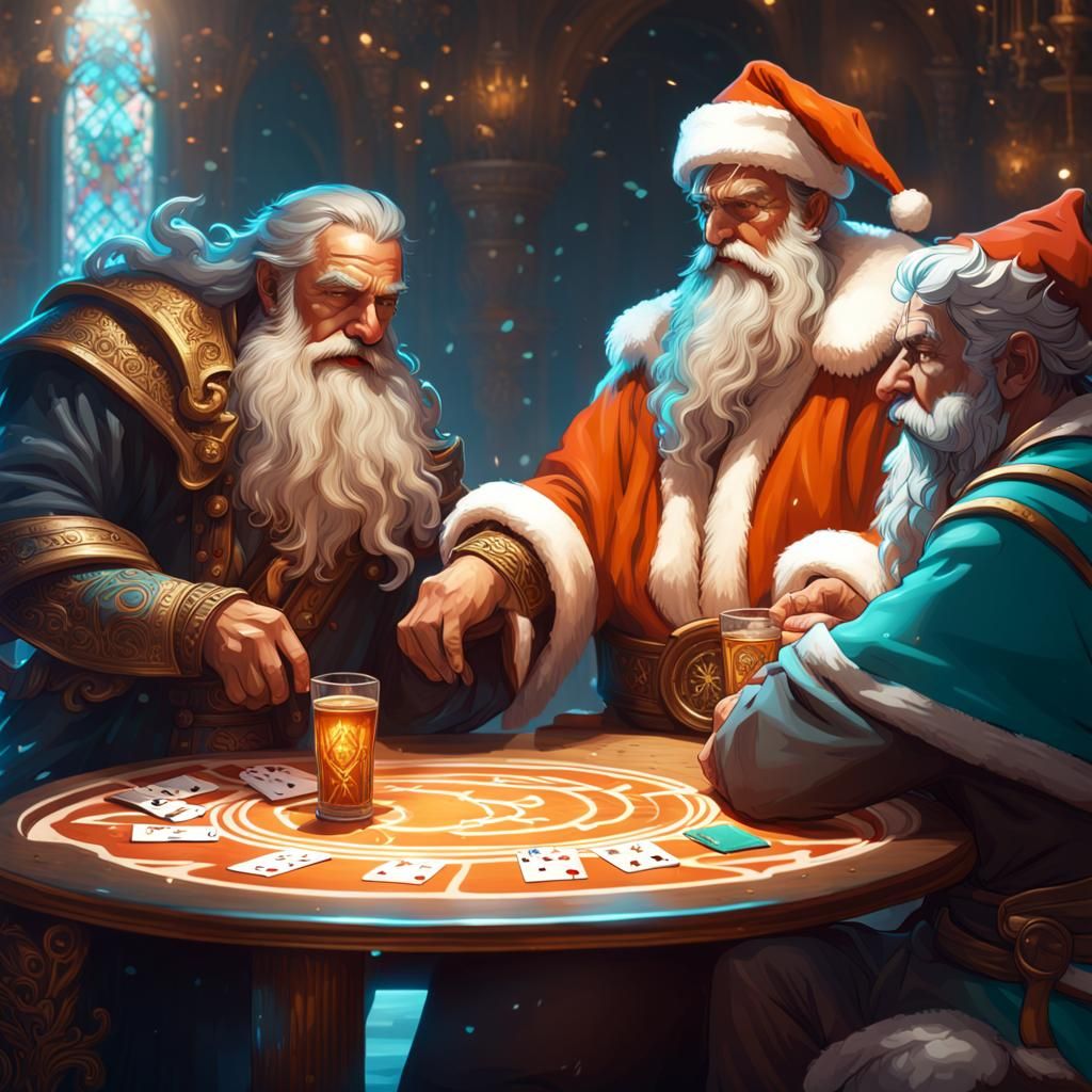 Odin, Zeus, and Santa Claus Play Cards