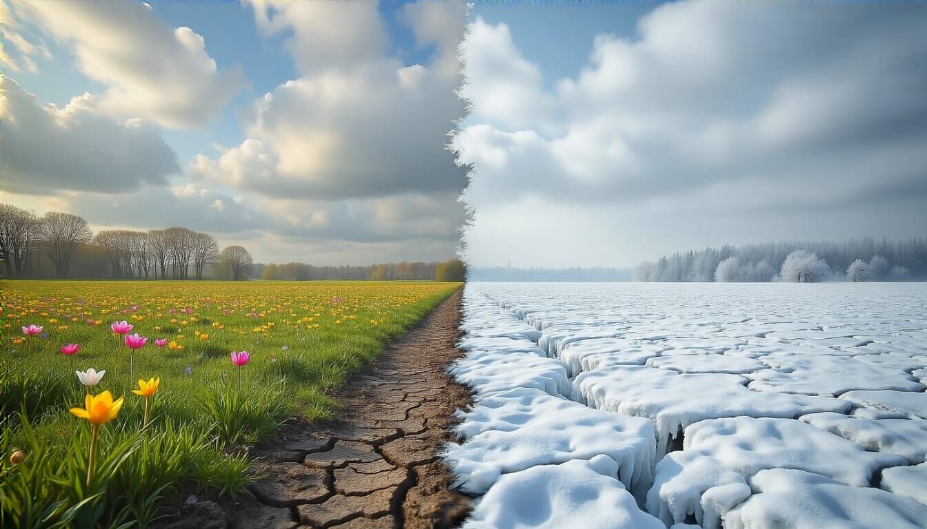 Spring Meets Winter: A Divided World