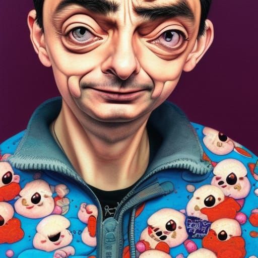 Mr. Bean Portrait in Hikari Shimoda Style