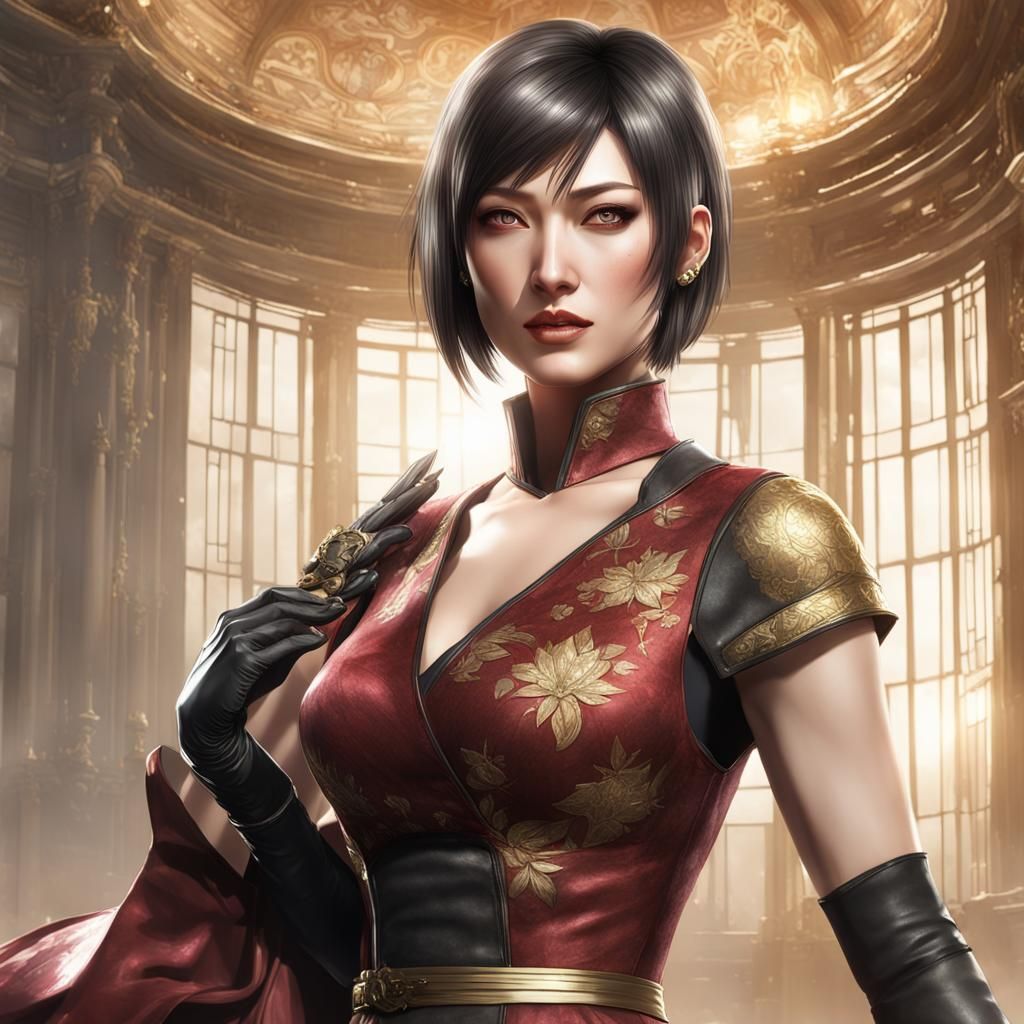 Ada Wong in Wedding Dress: Hyperdetailed Portrait