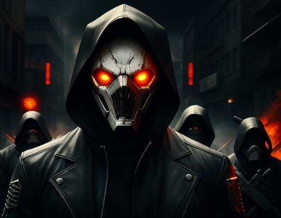 Cyberpunk Human Torch: Futuristic Witch Hunt in Ink Art