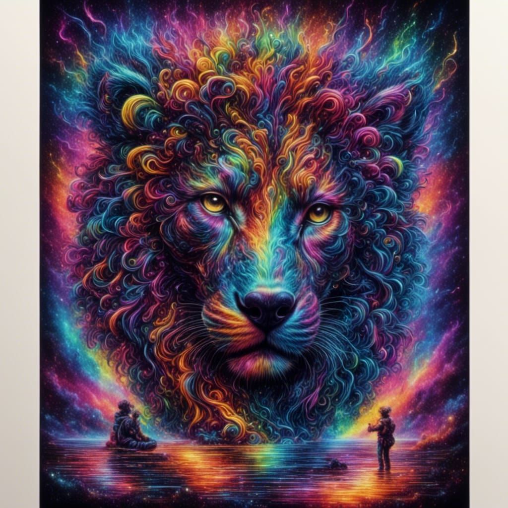 Rainbow Synthwave 2099 with Black Outlines